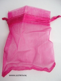 Fuchsia organza kadotasje (5 stuks)