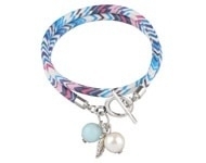 BJA003 Wrap armband blauw/roze/wit