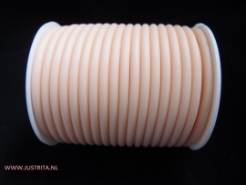 Rubber koord 4 mm hol Peach