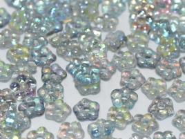 flower Beads 5mm Crystal Blue Rainbow (50 stuks)