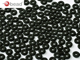 O Beads® 2 x 4 mm Jet Matted (per 5 gram)