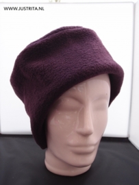 FH004 Fleece hoedje aubergine