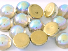 Dome Beads 12 x 7 Crystal Golden Rainbow (per 5)