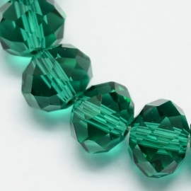 Rondellen 3 x 4 mm Transparent Sea Green