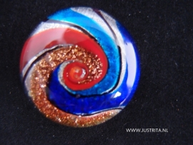 G 20 Hangemaakte Glas cabochon "swirl"