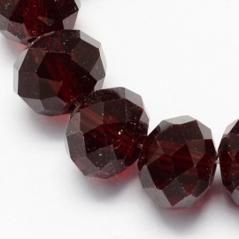 rondellen 3 x 4 mm Transparent Dark Red