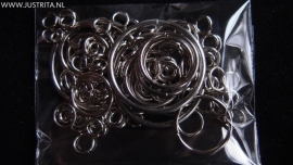 Ringenmix  zilverkleur 25 gram