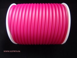 Rubber koord 4 mm hol Fuchsia