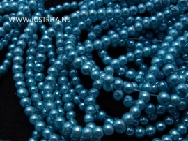 Glasparels 3 mm turquoise per streng