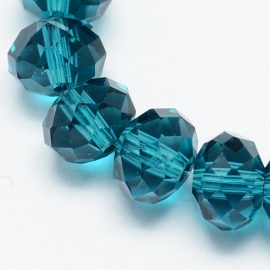 Rondellen 3 x 4 mm Transparent Teal