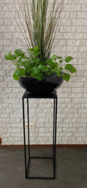 zuil - sokkel - metalen plantentafel, kleur zwart, hoog 100cm