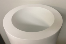 bloempot fiberstone mat wit 90cm, voor binnen en buiten