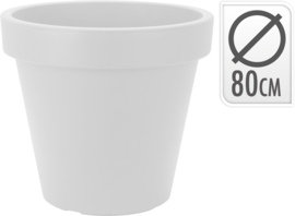 In & Out Deco Bloempot - plantenbak wit rond 80 cm 90% gerecycled kunststof