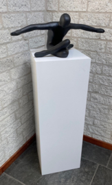 zuil mdf mat wit 28x28x80cm, voor binnen