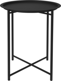 Bijzettafel - plantentafel metaal zwart rond 46 cm hoog 52 cm