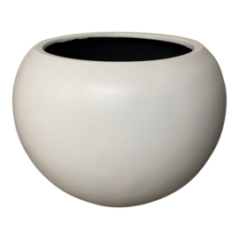 bloempot globe fiberstone mat wit doorsnede 40 cm voor binnen en buiten