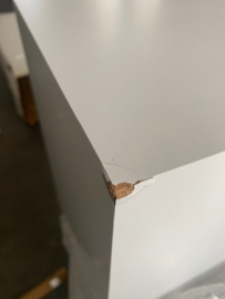 zuil mdf mat wit 28x28x80cm, voor binnen