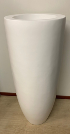 bloempot fiberstone mat wit 120cm, binnen en buiten