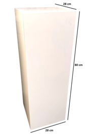 zuil mdf mat wit 28x28x80cm, voor binnen