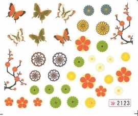Waterdecals - Flowers & Butterflies