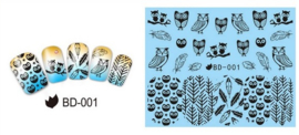 Waterdecals - Owls & Feathers