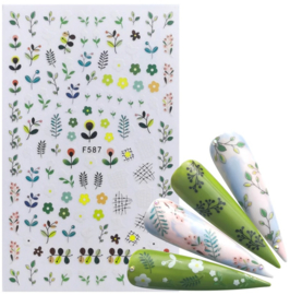 Nailways - Nail Stickers - F587 - Green Garden