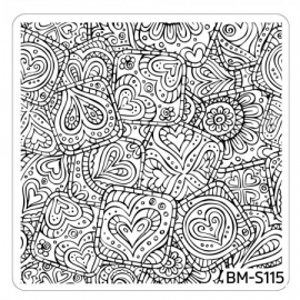 Bundle Monster - Paisley Flow Nail Art Manicure Stamping Plate - Hearts Abound