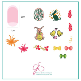 Clear Jelly Stamper - Stamping Plate - CJS_H10 Bitty Bunnies n Blooms