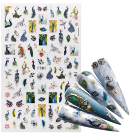 Nailways - Nail Stickers - F581 - Peacocks