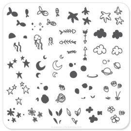 Clear Jelly Stamper - Stamping Plate - CJS_17 - Mini Sea and Stars Doodle