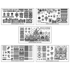 Bundle Monster - Nail Art Stamping Set 481 - Winter Kingdom