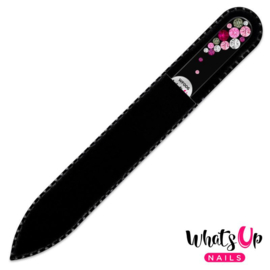 Whats Up Nails - Glass Nail File - WF006 - Bubbles Black Pink