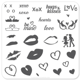 Clear Jelly Stamper - Stamping Plate - CJS_V01 - Luscious Lips & Love