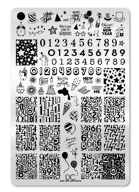 UberChic - Big Nail Stamping Plate - New Year, New Digits