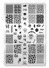 UberChic - Big Nail Stamping Plate - Furry Best Friends