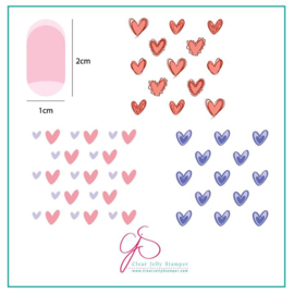 Clear Jelly Stamper - Stamping Plate - CJS_V02 - Super Cute Hearts