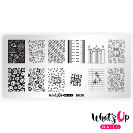 Whats Up Nails - Stamping Plate - B030 School's In Session
