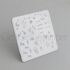 Clear Jelly Stamper - Stamping Plate - CJS_19 - Sea and Stars Doodle