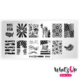 Whats Up Nails - Stamping Plate - B066 - Slice of Americana
