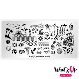 Whats Up Nails - Stamping Plate - A019 Beach Mode