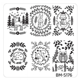 Bundle Monster - Mystic Woods Nail Stamp Plate - Forrest Cuties