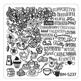 Bundle Monster - Mother's Day Nail Stamping Plate - Occasion Collection, Motherly Attributes