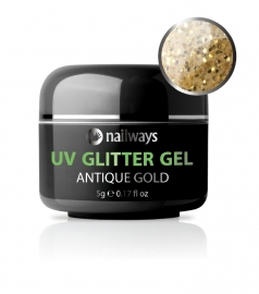 Nailways - UV GLITTER GEL - Antique Gold