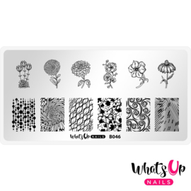 Whats Up Nails - Stamping Plate - B046 Petal to the Metal