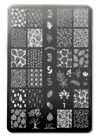 UberChic - Big Nail Stamping Plate - Lovely Leaves - 02