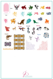 Clear Jelly Stamper - Big Stamping Plate - CJS_107 Mythical Creatures