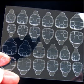 Zelfklevende Dubbelzijdige Transparante Nagelstickers (24 stuks)