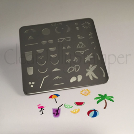 Clear Jelly Stamper - Stamping Plate - CJS_16 - Summer Fun