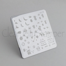 Clear Jelly Stamper - Stamping Plate - CJS_20 - Summer Drinks and Fruits