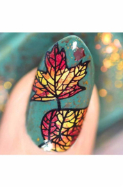 UberChic - Big Nail Stamping Plate - Lovely Leaves - 04